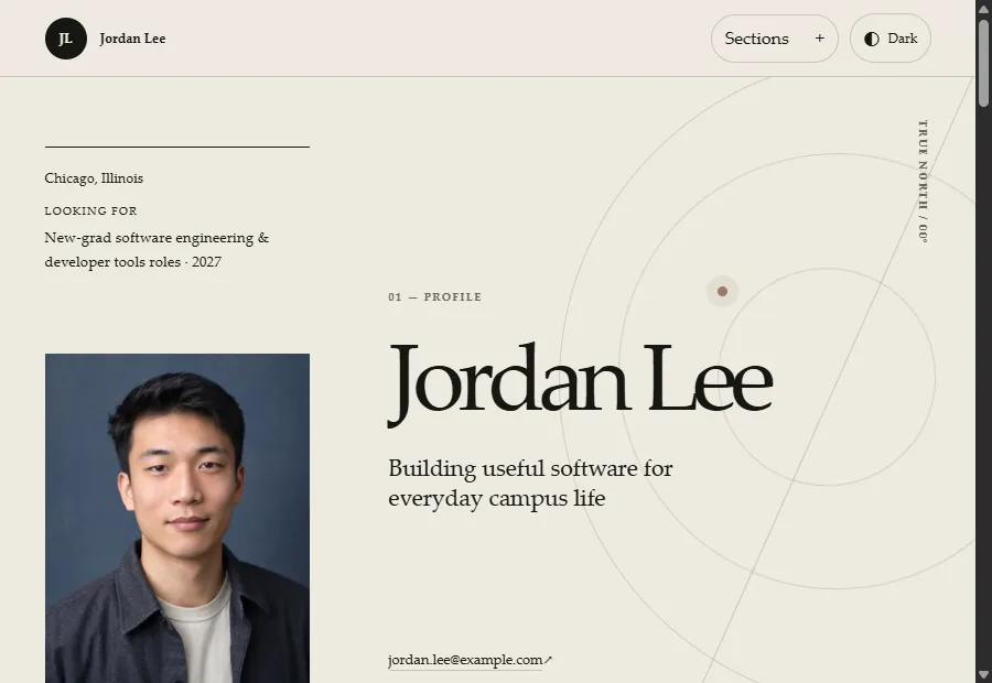 Meridian website design